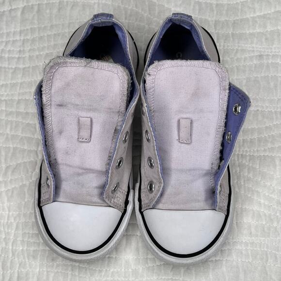 Converse All Star Kids Unisex Sneakers Shoe sz 10 Chuck Taylors Low Top Purple - Picture 2 of 8